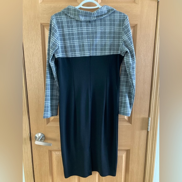 HOMEYEE Women's Retro Chic Colorblock Lapel Career Tunic Dress Large - Picture 4 of 8